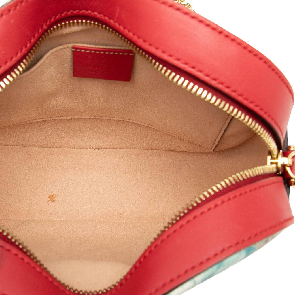 Gucci GG Supreme Blooms Chain Crossbody Bag - Beige/Red