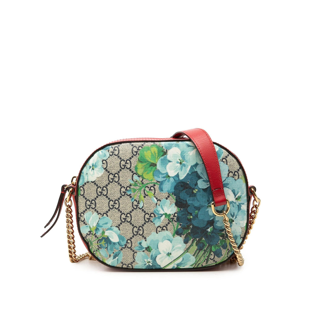Gucci GG Supreme Blooms Chain Crossbody Bag - Beige/Red
