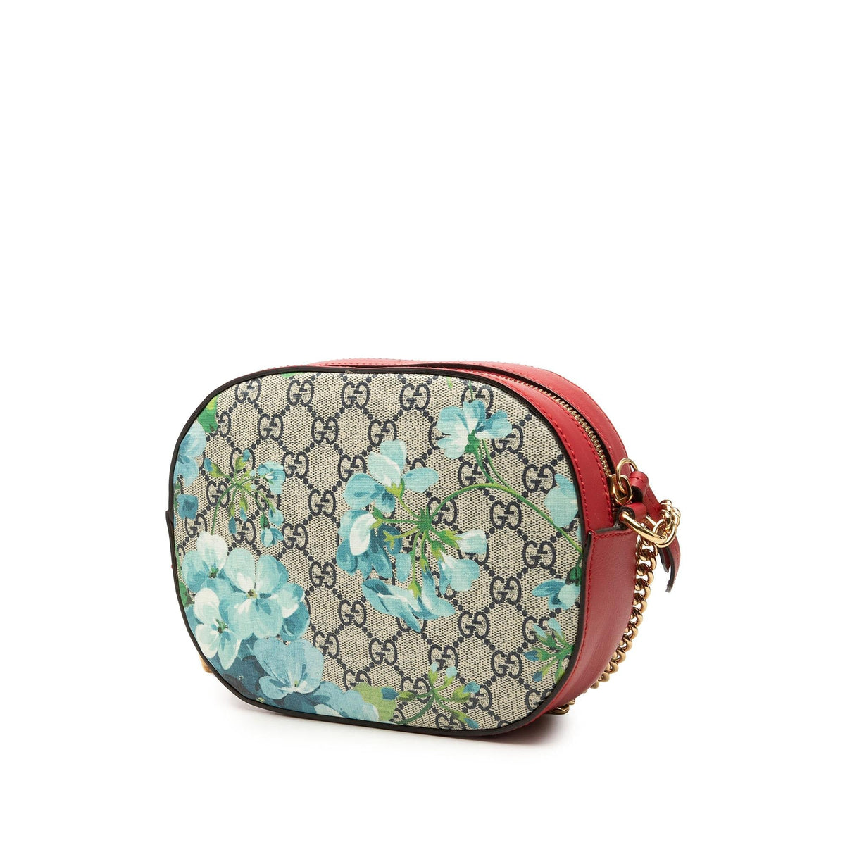 Gucci GG Supreme Blooms Chain Crossbody Bag - Beige/Red