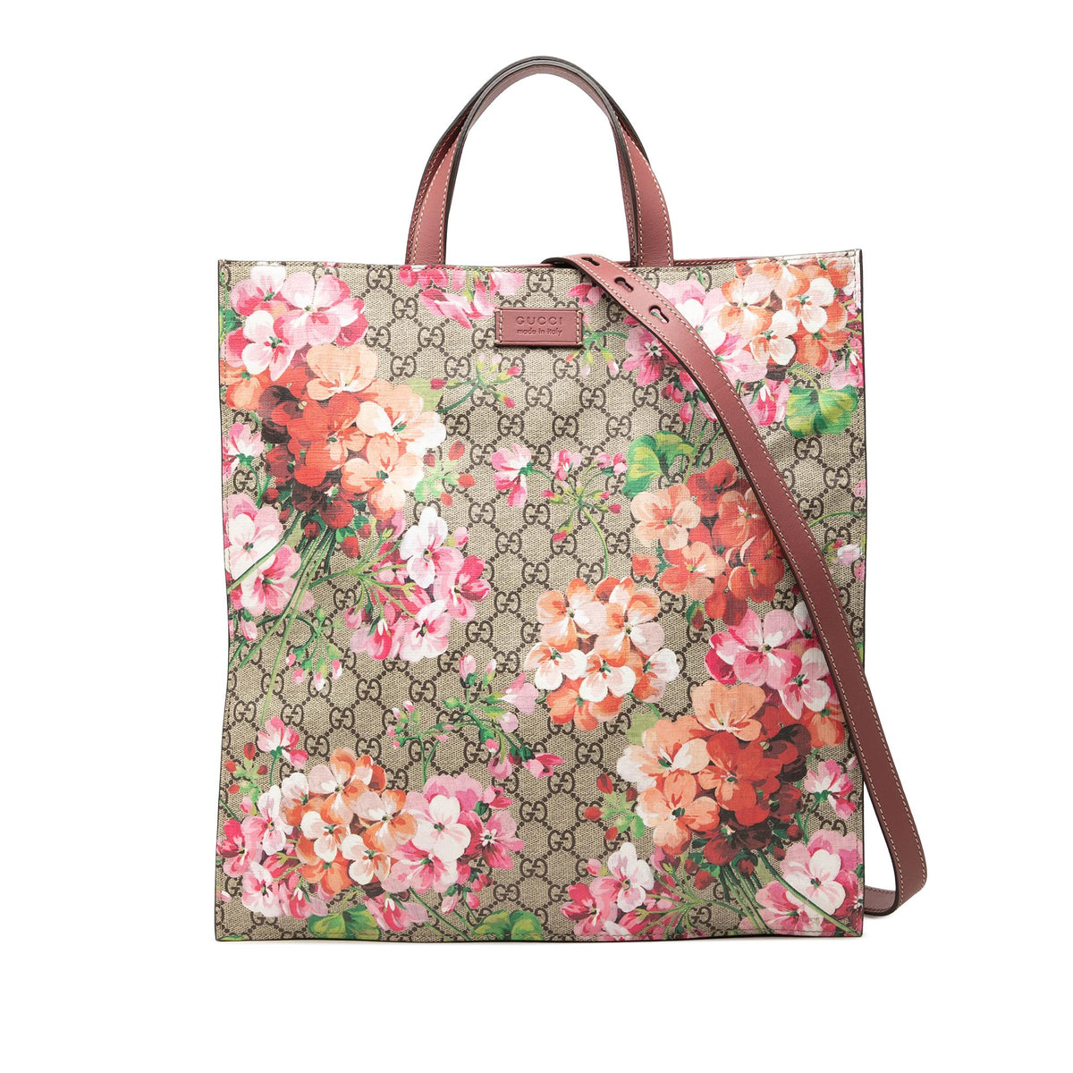 Gucci GG Supreme Blooms Convertible Tote Bag - Beige