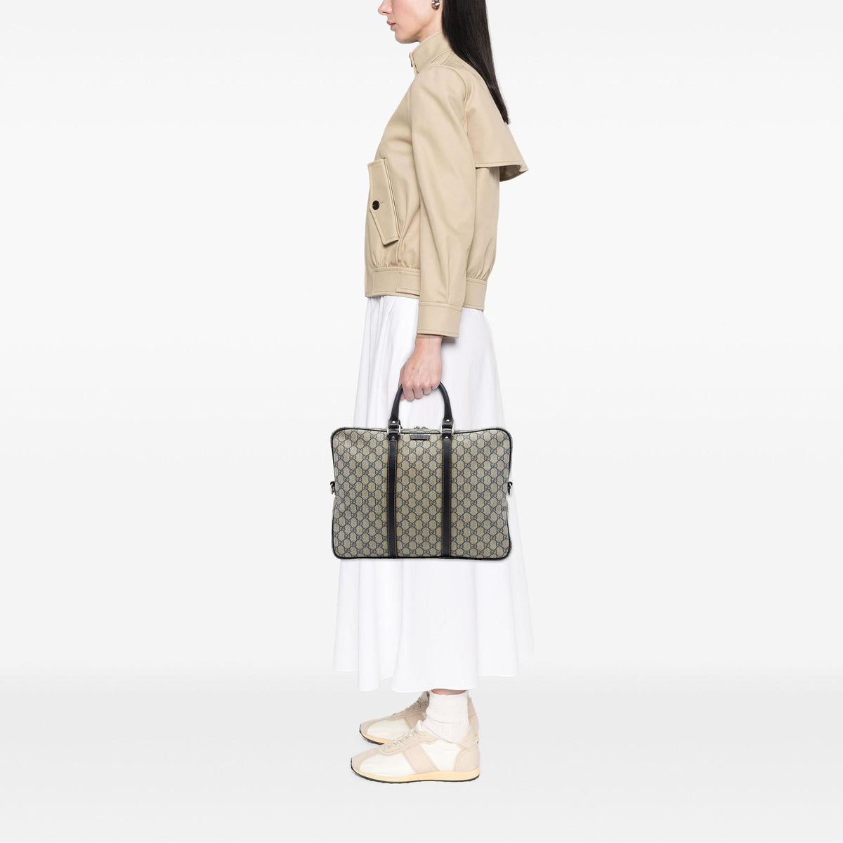 Gucci GG Supreme Business Bag - Beige
