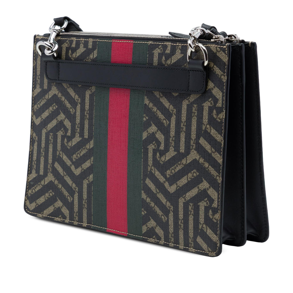 Gucci GG Supreme Caleido Web Bee Crossbody Bag - Beige