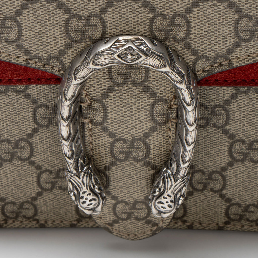 Gucci GG Supreme Dionysus Small Shoulder Bag - Beige/Red