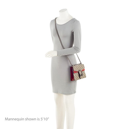 Gucci GG Supreme Dionysus Small Shoulder Bag - Beige/Red