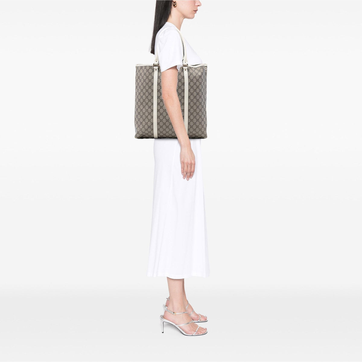 Gucci GG Supreme Joy Vertical Tote Bag - Beige/White
