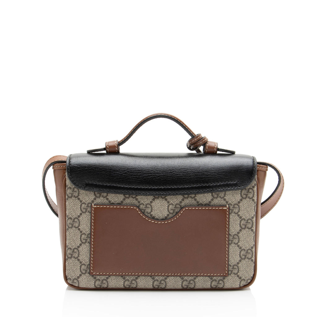 Gucci GG Supreme Leather Padlock Mini Crossbody Bag - Beige/Black/Brown