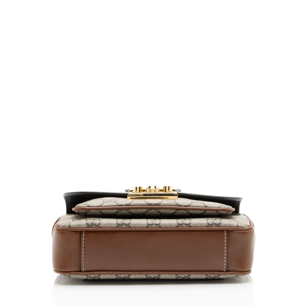 Gucci GG Supreme Leather Padlock Mini Crossbody Bag - Beige/Black/Brown