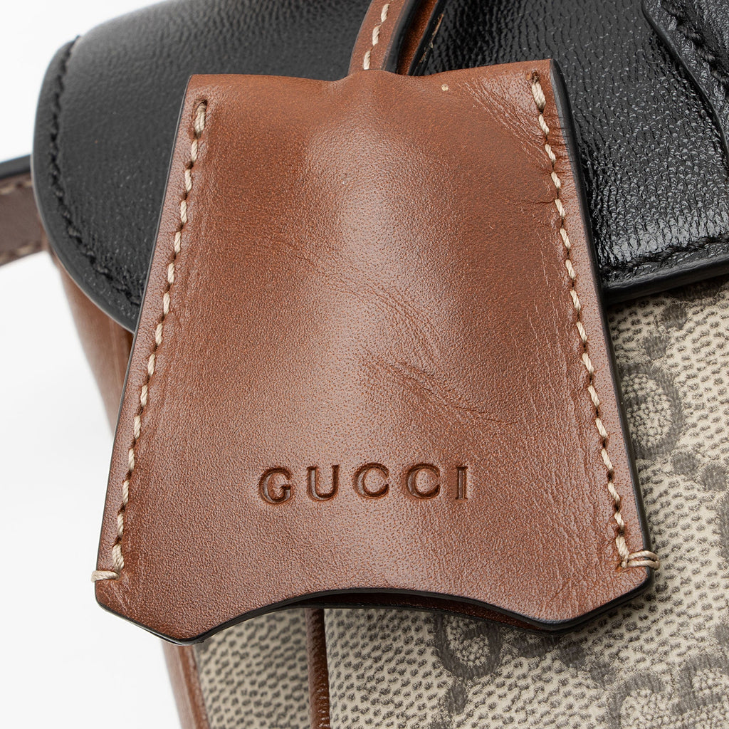 Gucci GG Supreme Leather Padlock Mini Crossbody Bag - Beige/Black/Brown