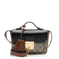 Gucci GG Supreme Leather Padlock Mini Crossbody Bag - Beige/Black/Brown