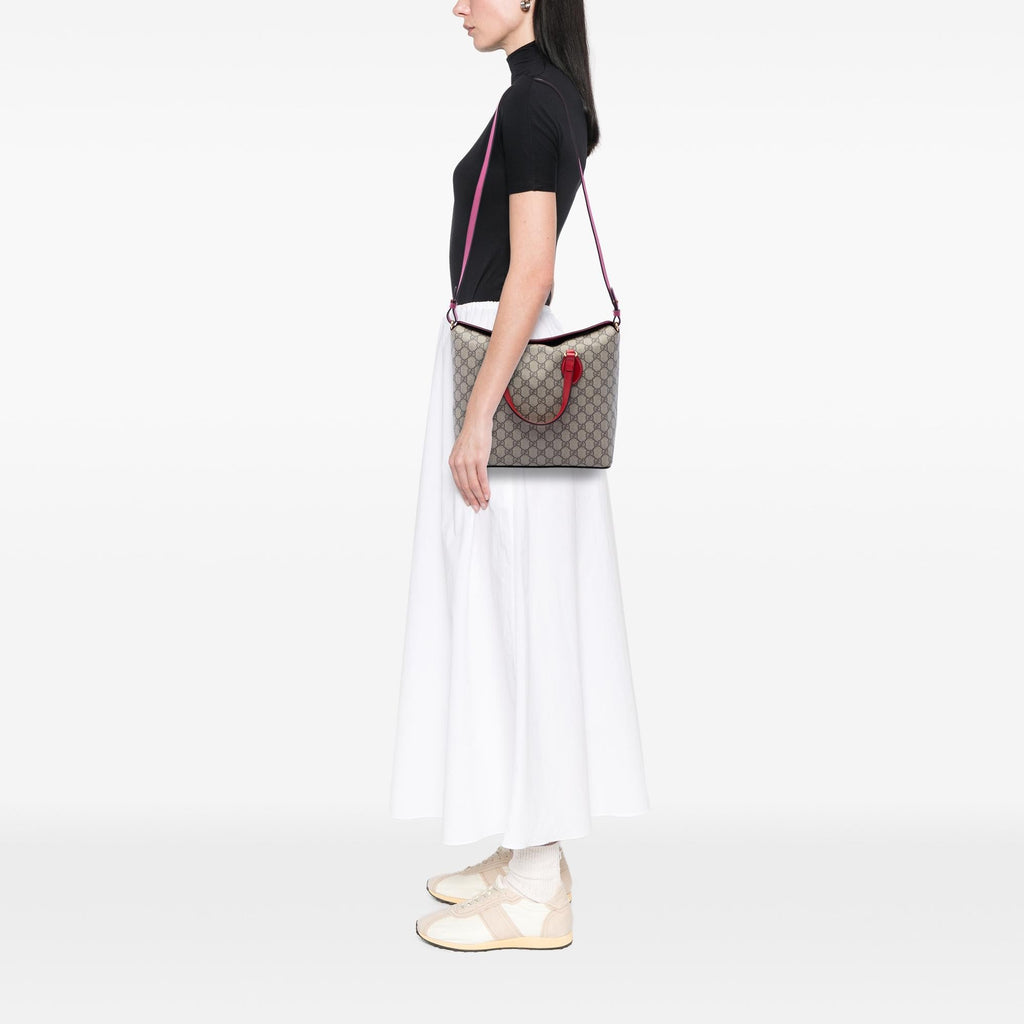 Gucci GG Supreme Linea A Fold Over Tote Bag - Beige