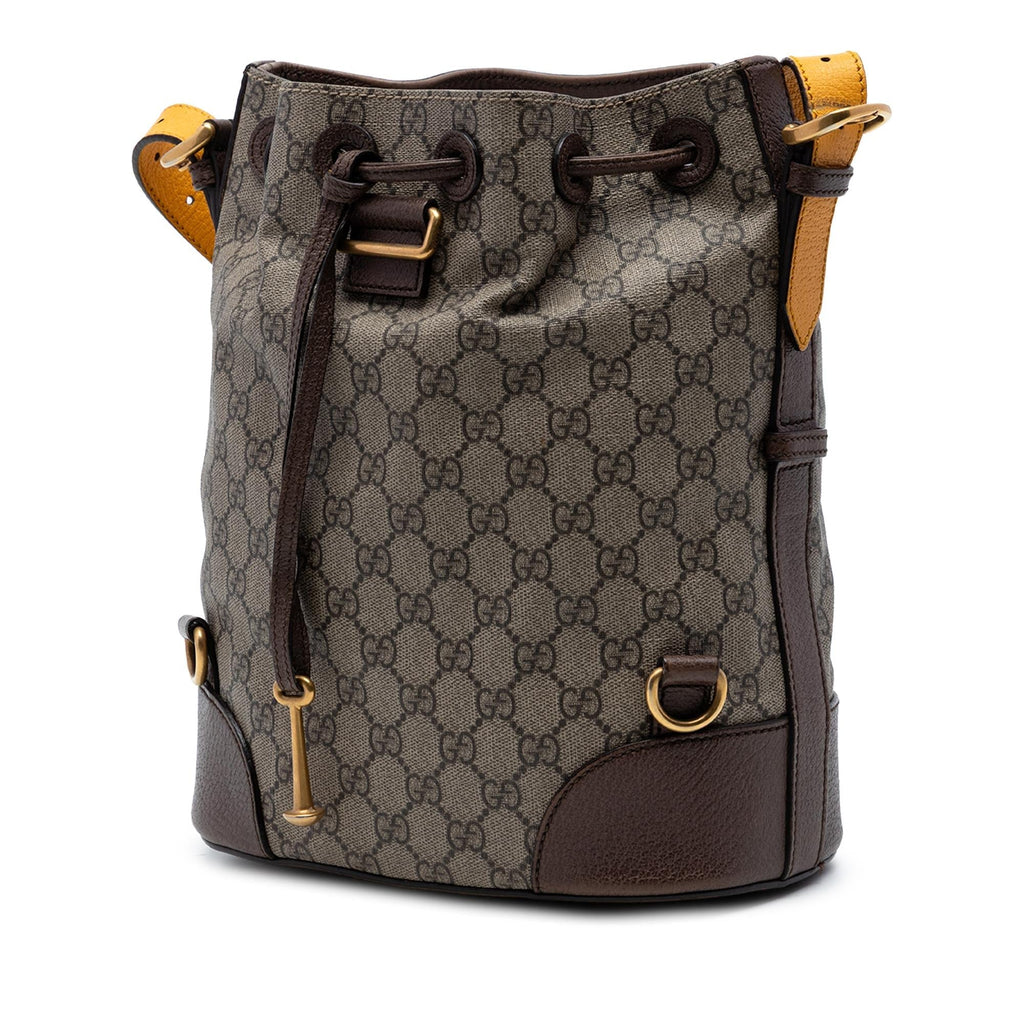 Gucci GG Supreme Neo Vintage Drawstring Bucket Bag - Beige