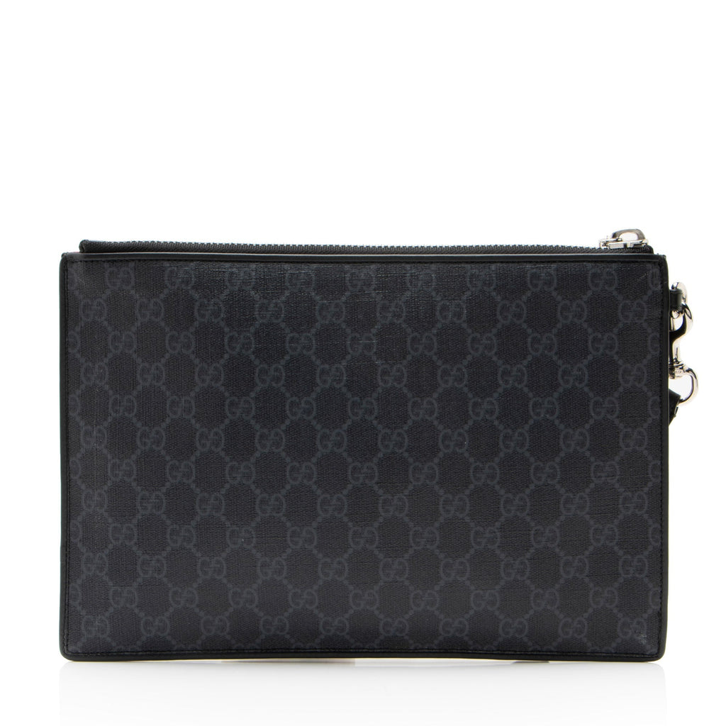 Gucci GG Supreme Night Courrier Clutch - Black/Grey/Multi