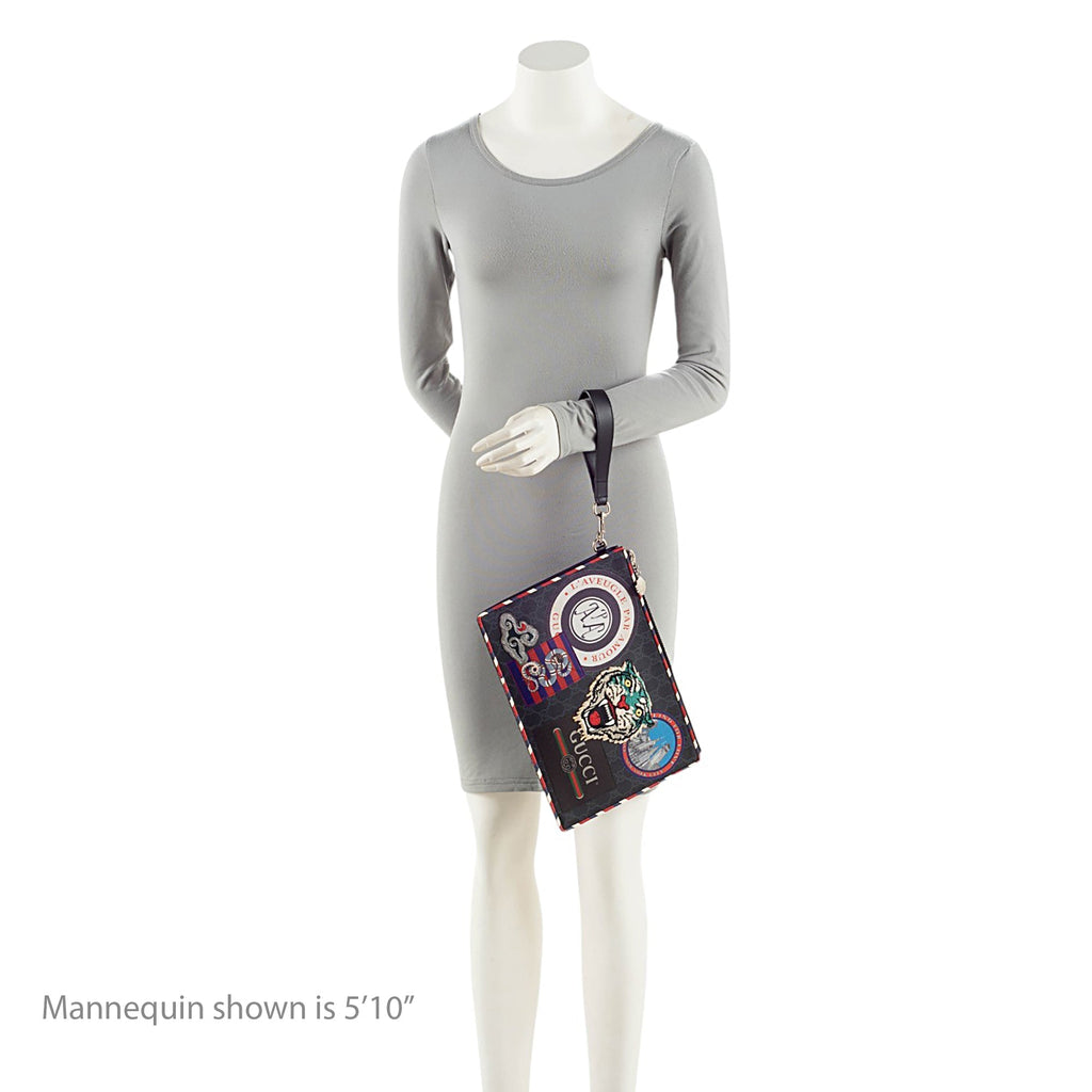 Gucci GG Supreme Night Courrier Clutch - Black/Grey/Multi