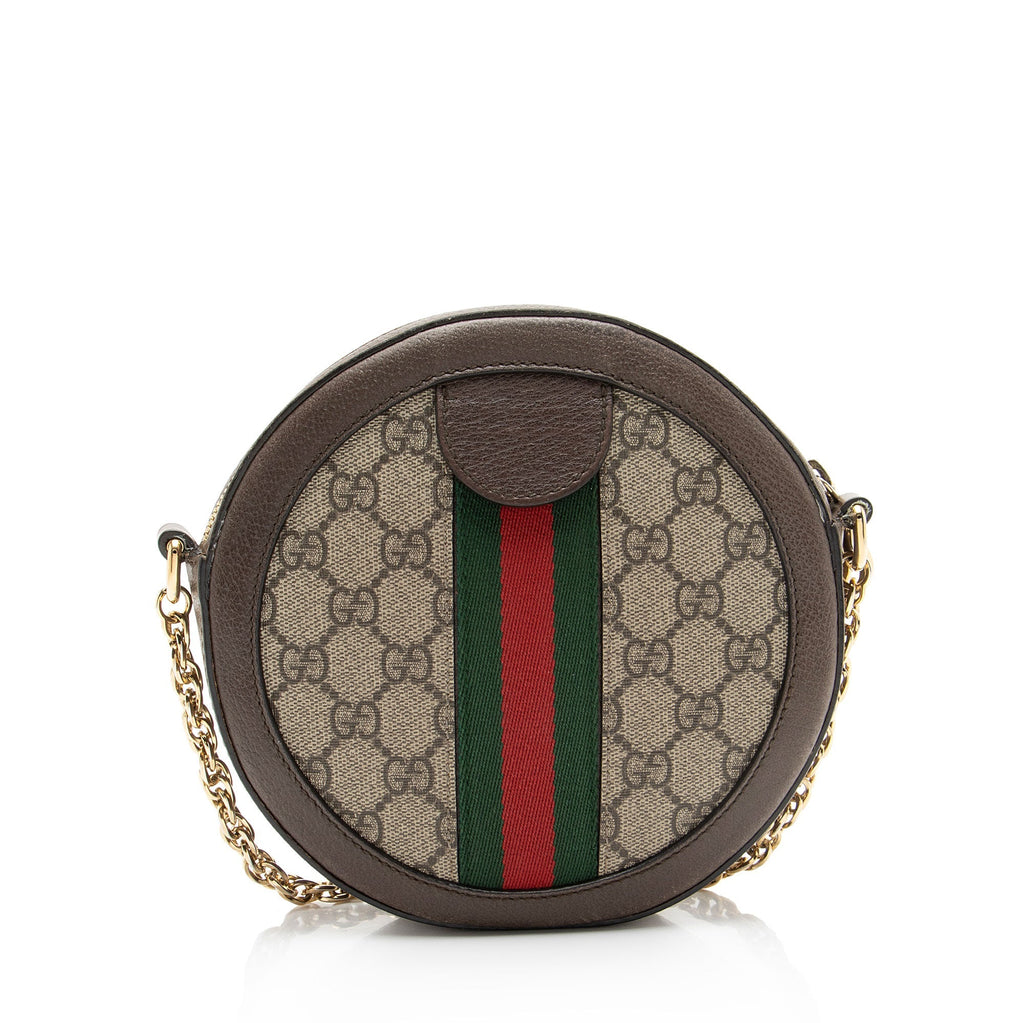 Gucci GG Supreme Ophidia Round Mini Shoulder Bag - Beige/Brown