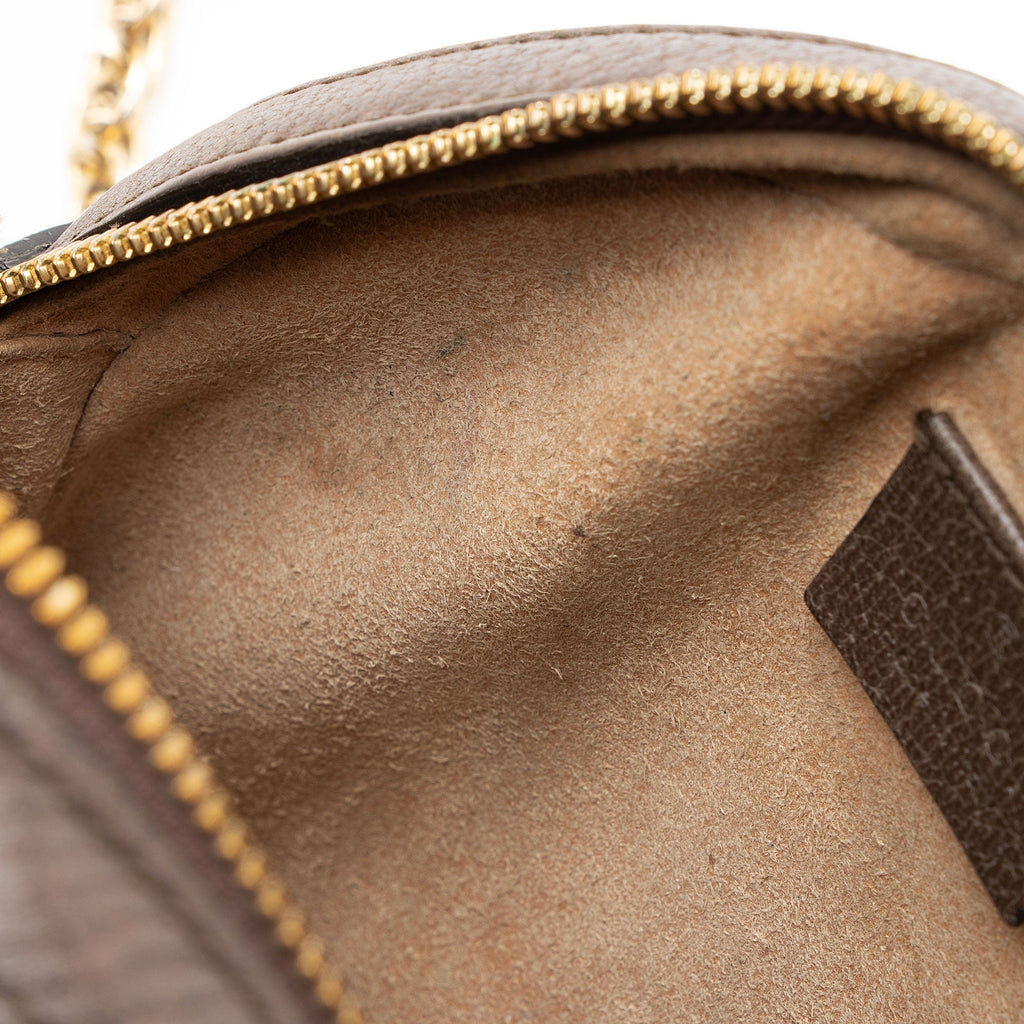 Gucci GG Supreme Ophidia Round Mini Shoulder Bag - Beige/Brown