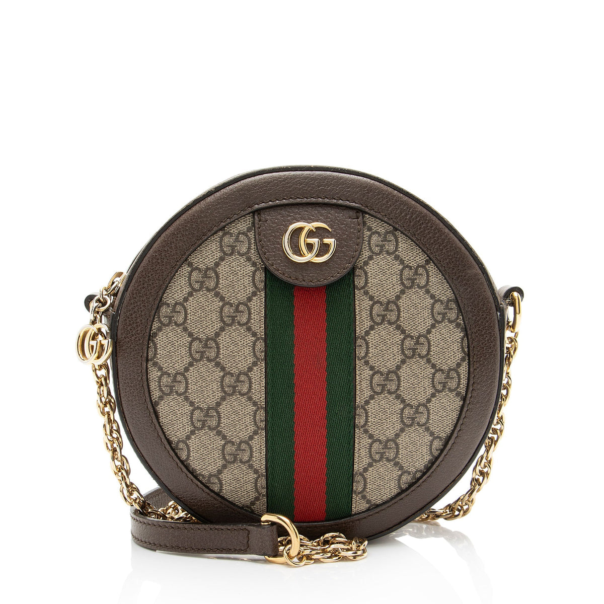 Gucci GG Supreme Ophidia Round Mini Shoulder Bag - Beige/Brown