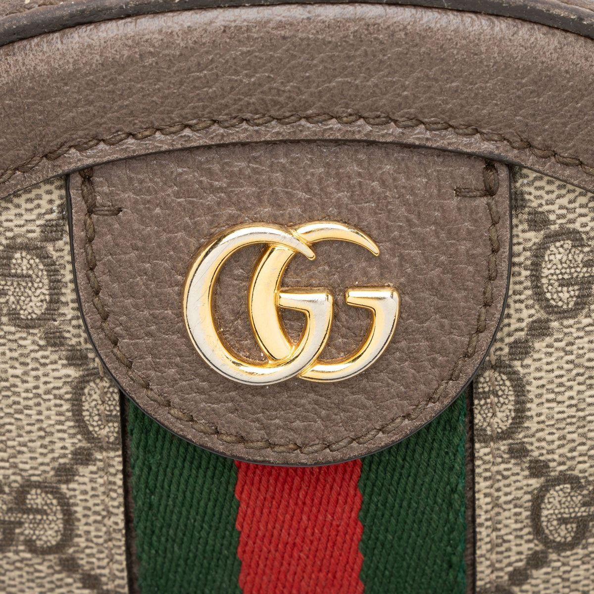 Gucci GG Supreme Ophidia Round Mini Shoulder Bag - Beige/Brown