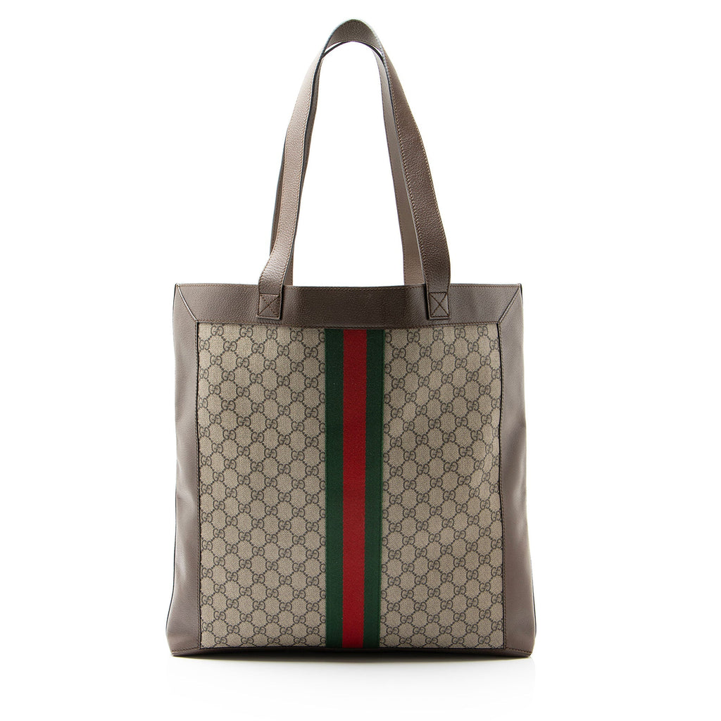 Gucci GG Supreme Ophidia Soft Vertical Large Tote Bag - Beige/Brown
