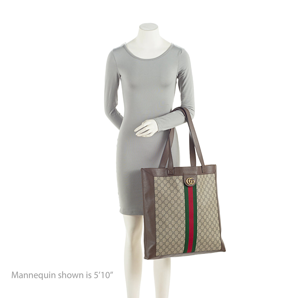 Gucci GG Supreme Ophidia Soft Vertical Large Tote Bag - Beige/Brown