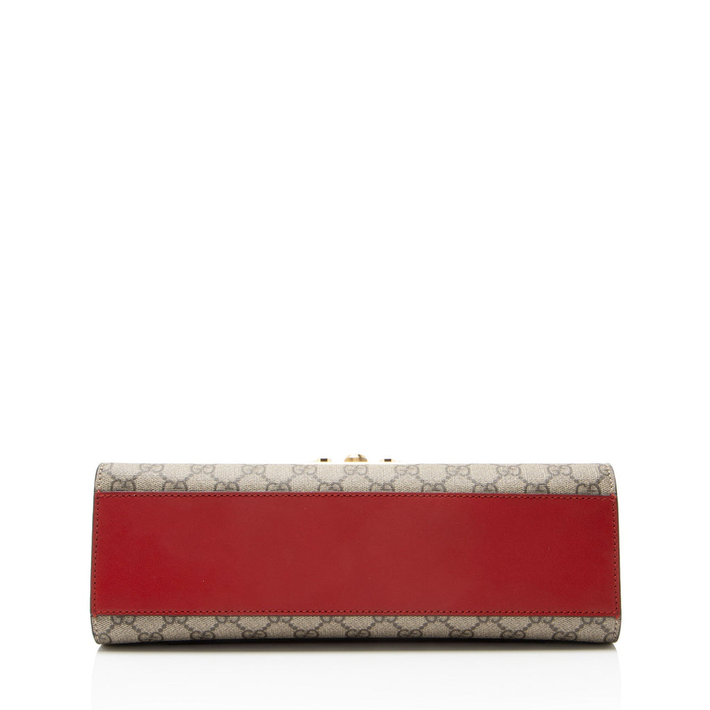 Gucci GG Supreme Padlock Medium Shoulder Bag - Beige/Pink/Red