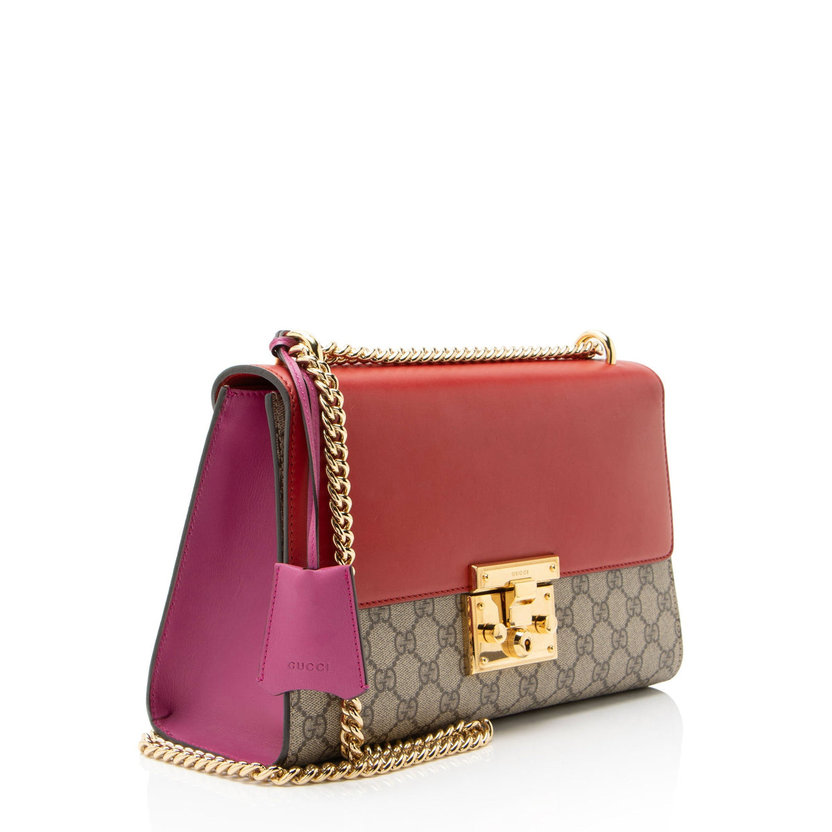 Gucci GG Supreme Padlock Medium Shoulder Bag - Beige/Pink/Red