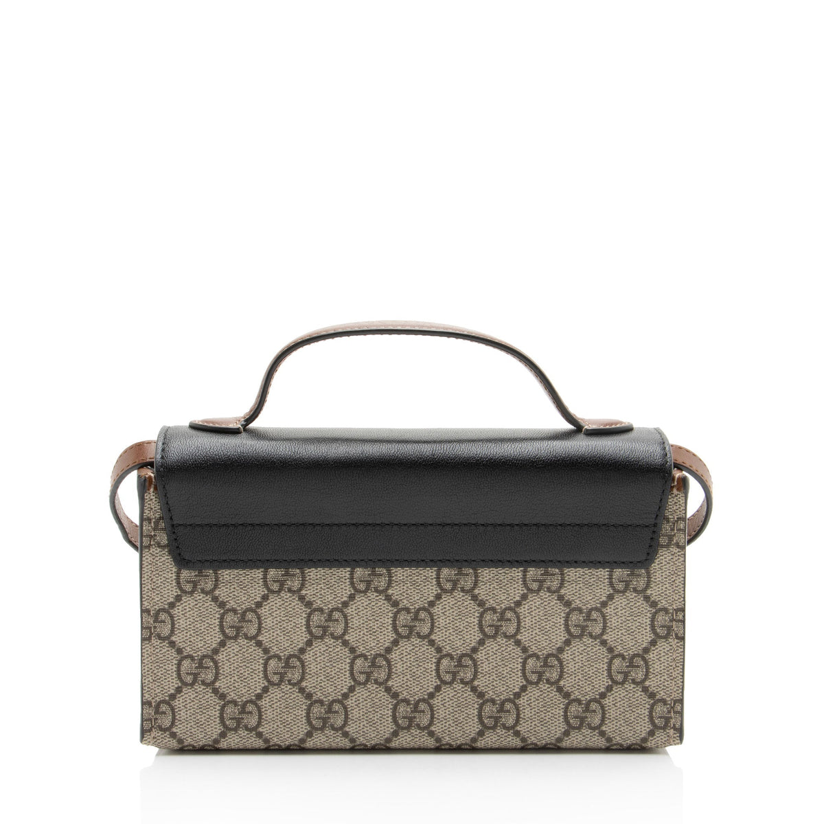 Gucci GG Supreme Padlock Mini Top Handle Crossbody Bag - Black/Brown