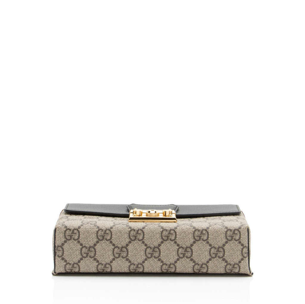 Gucci GG Supreme Padlock Mini Top Handle Crossbody Bag - Black/Brown