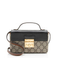 Gucci GG Supreme Padlock Mini Top Handle Crossbody Bag - Black/Brown