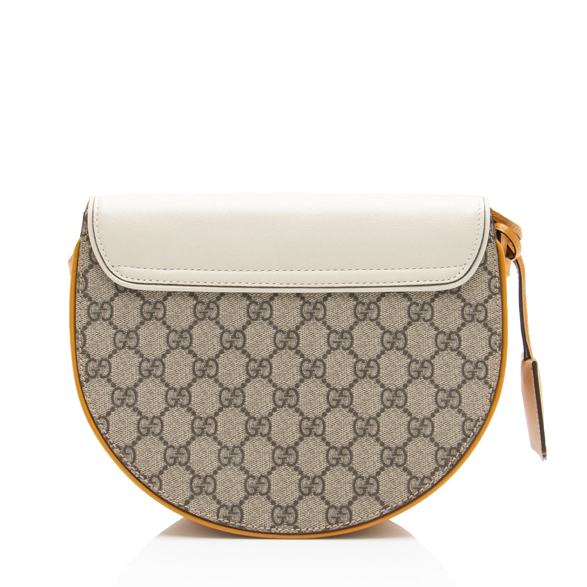 Gucci GG Supreme Padlock Saddle Small Shoulder Bag - Beige/White/Yellow