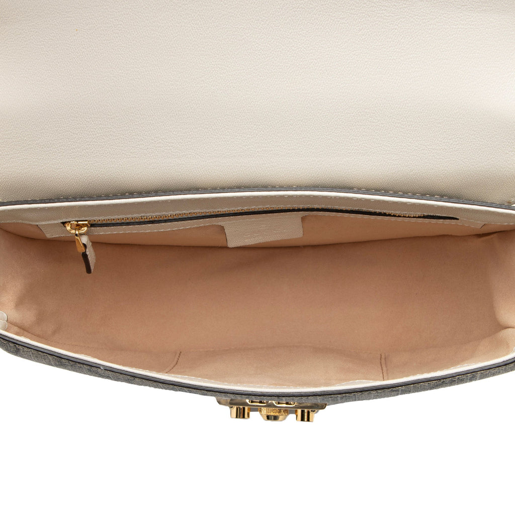Gucci GG Supreme Padlock Saddle Small Shoulder Bag - Beige/White/Yellow
