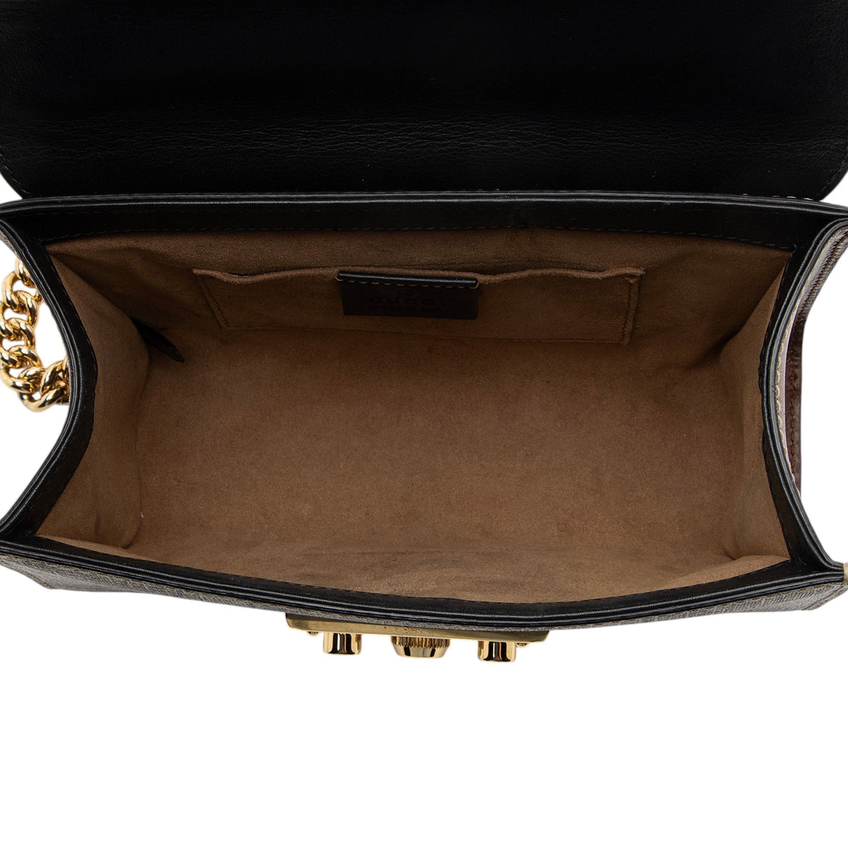 Gucci GG Supreme Padlock Small Shoulder Bag - Beige/Black
