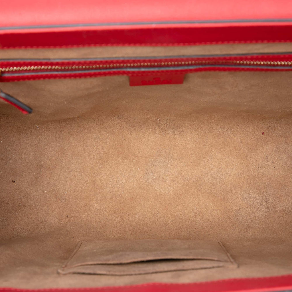 Gucci GG Supreme Padlock Top Handle Bag - Beige/Red