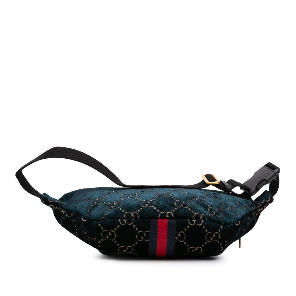 Gucci GG Velvet Ophidia Belt Bag - Blue
