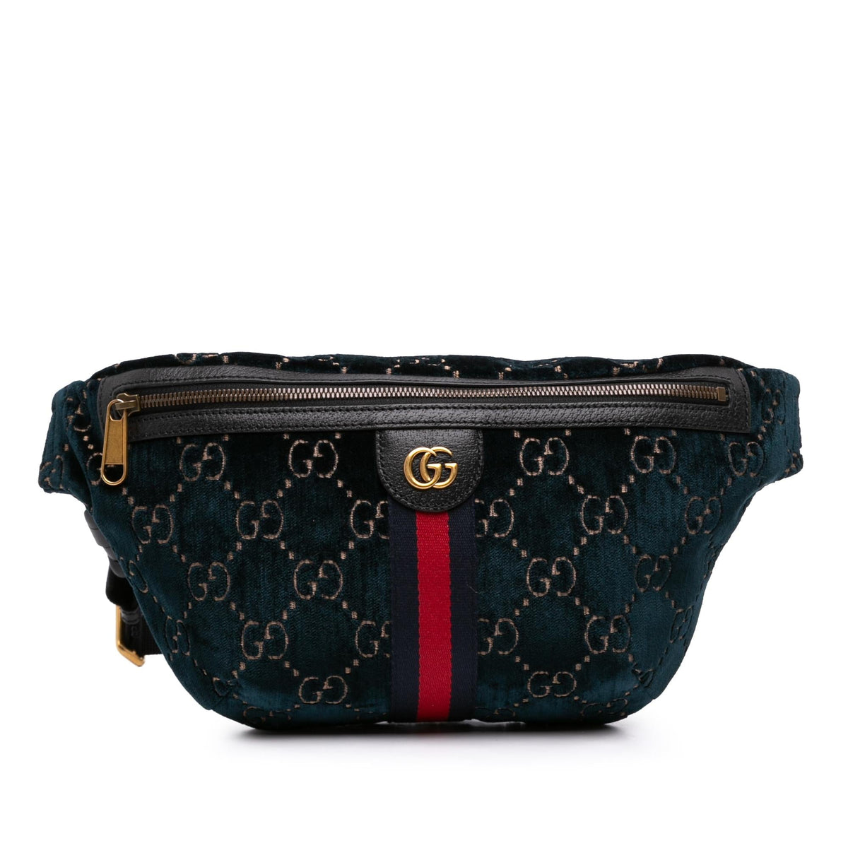Gucci GG Velvet Ophidia Belt Bag - Blue
