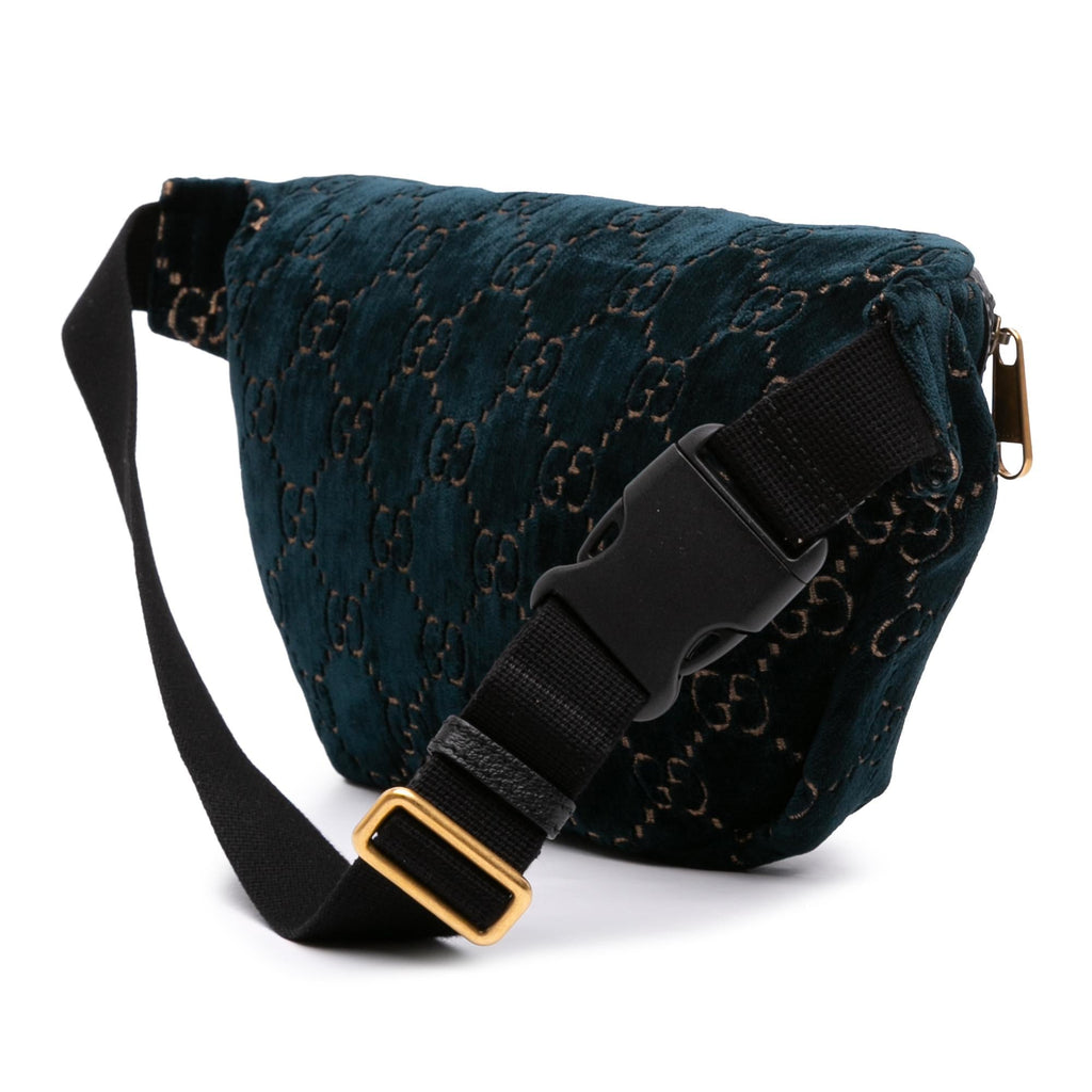 Gucci GG Velvet Ophidia Belt Bag - Blue