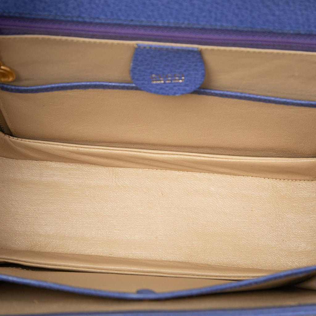 Gucci Grained Calfskin Bamboo Night Satchel - Purple