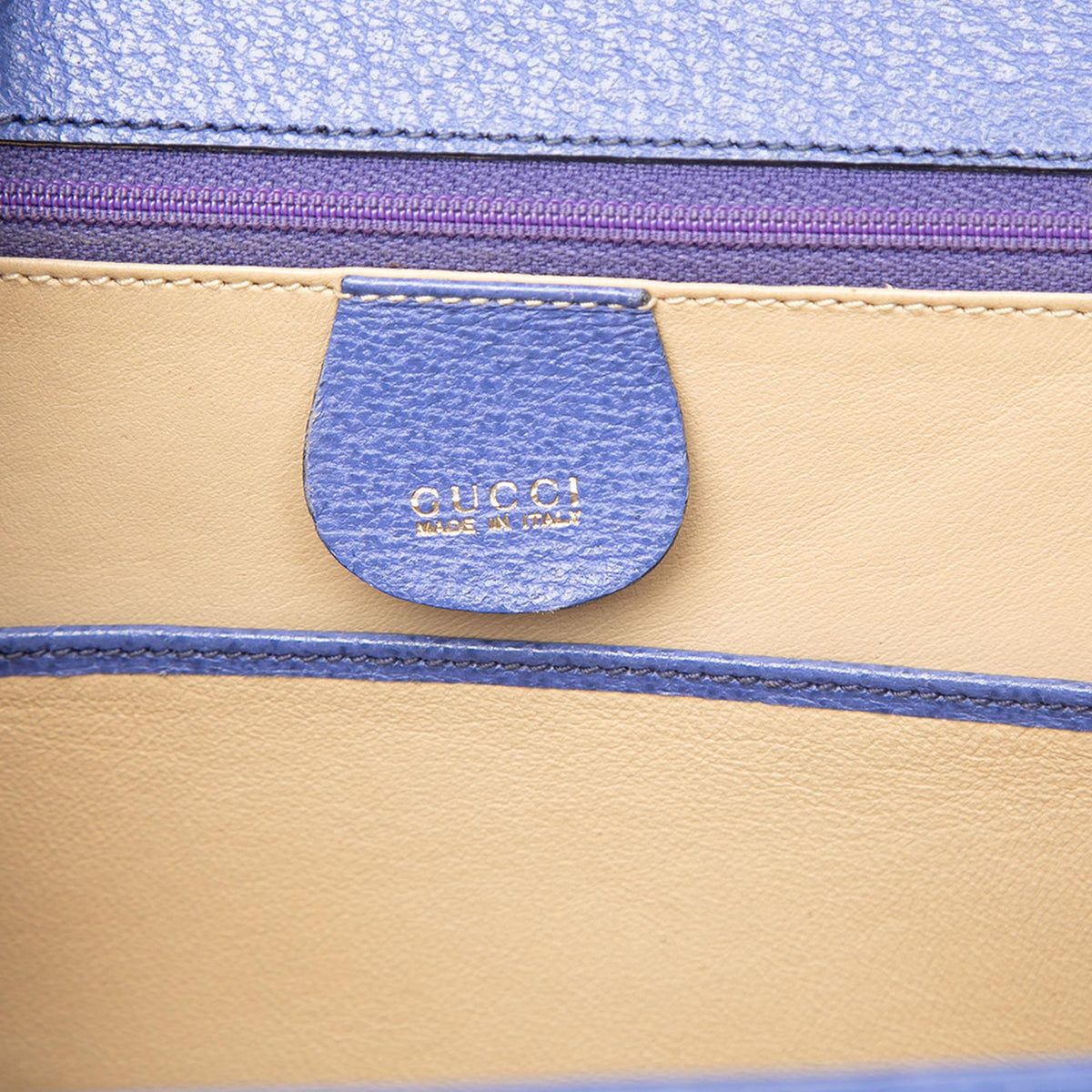 Gucci Grained Calfskin Bamboo Night Satchel - Purple