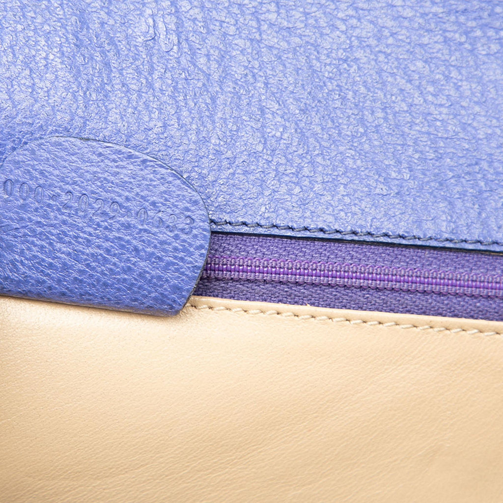 Gucci Grained Calfskin Bamboo Night Satchel - Purple
