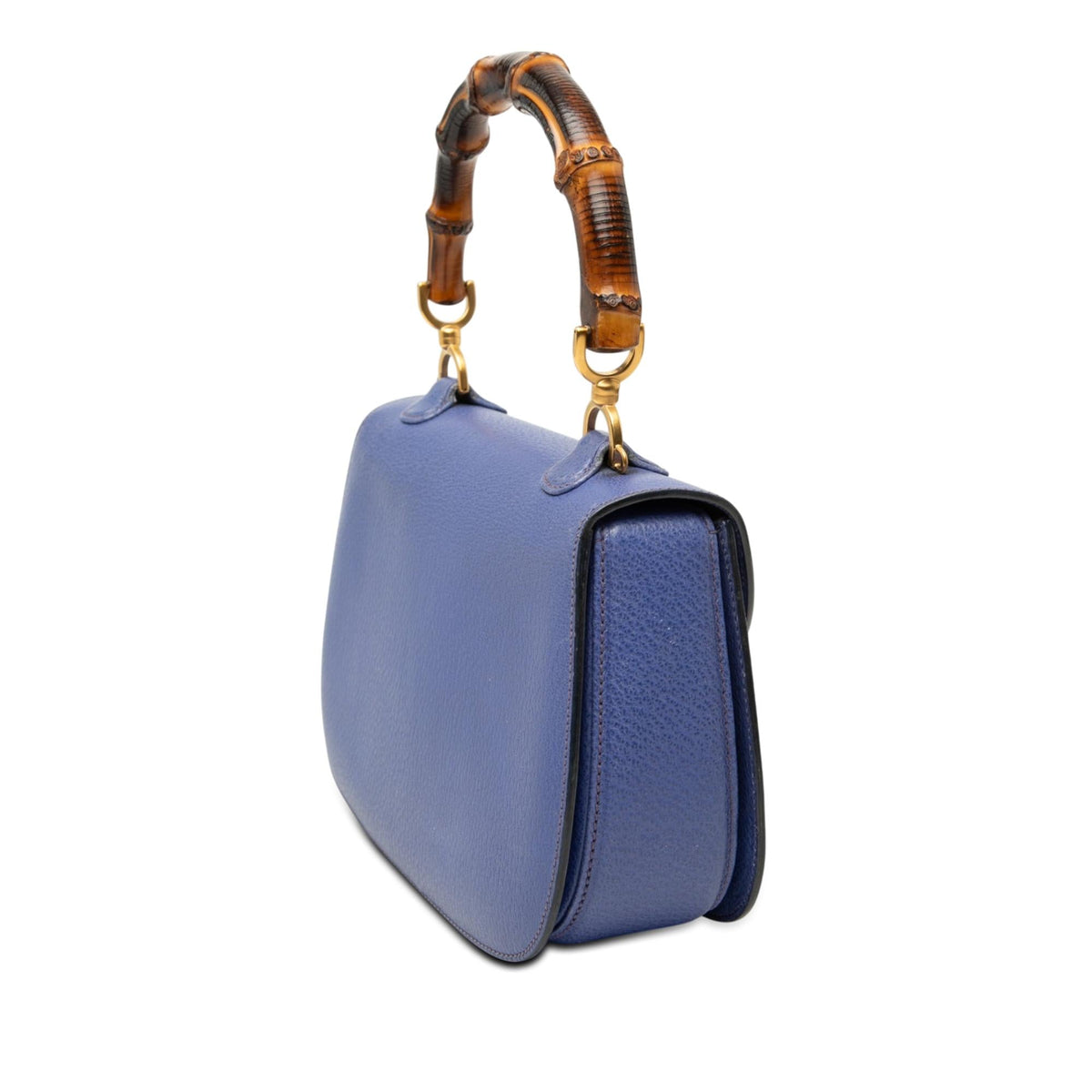 Gucci Grained Calfskin Bamboo Night Satchel - Purple