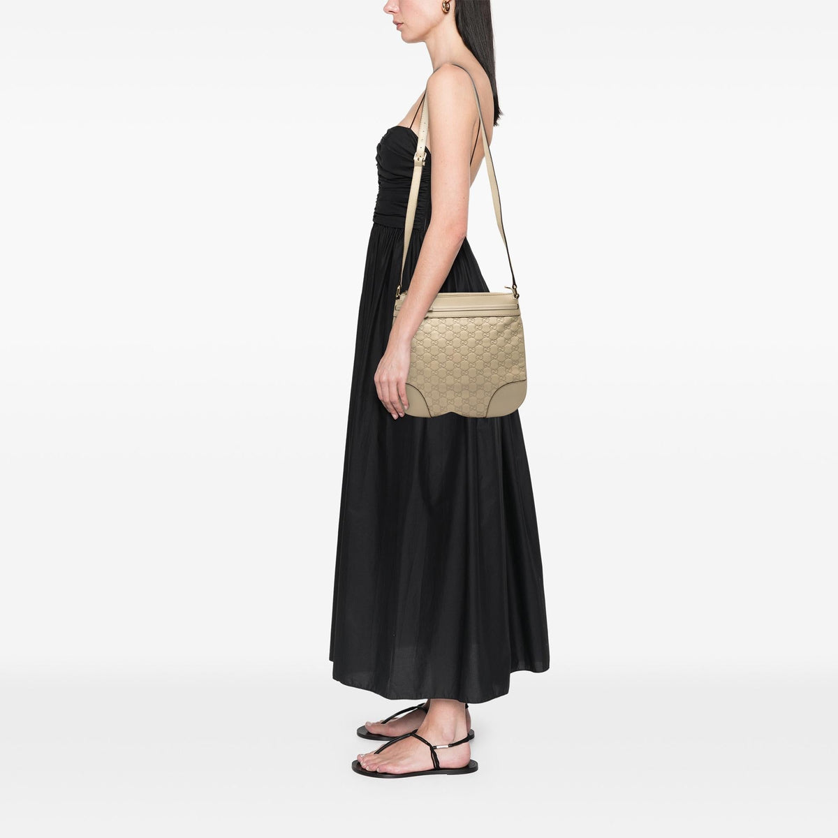 Gucci Guccissima Mayfair Crossbody Bag - Beige