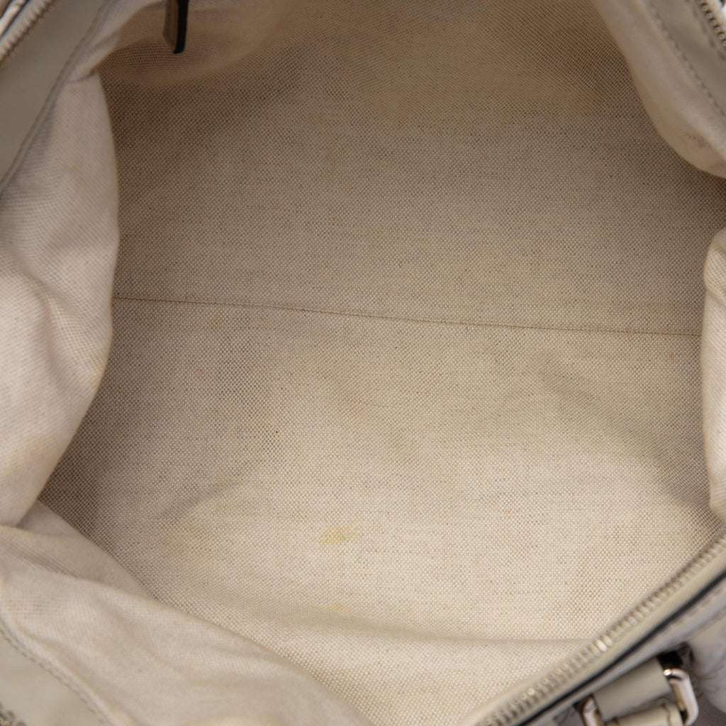 Gucci Guccissima Sukey Satchel - White