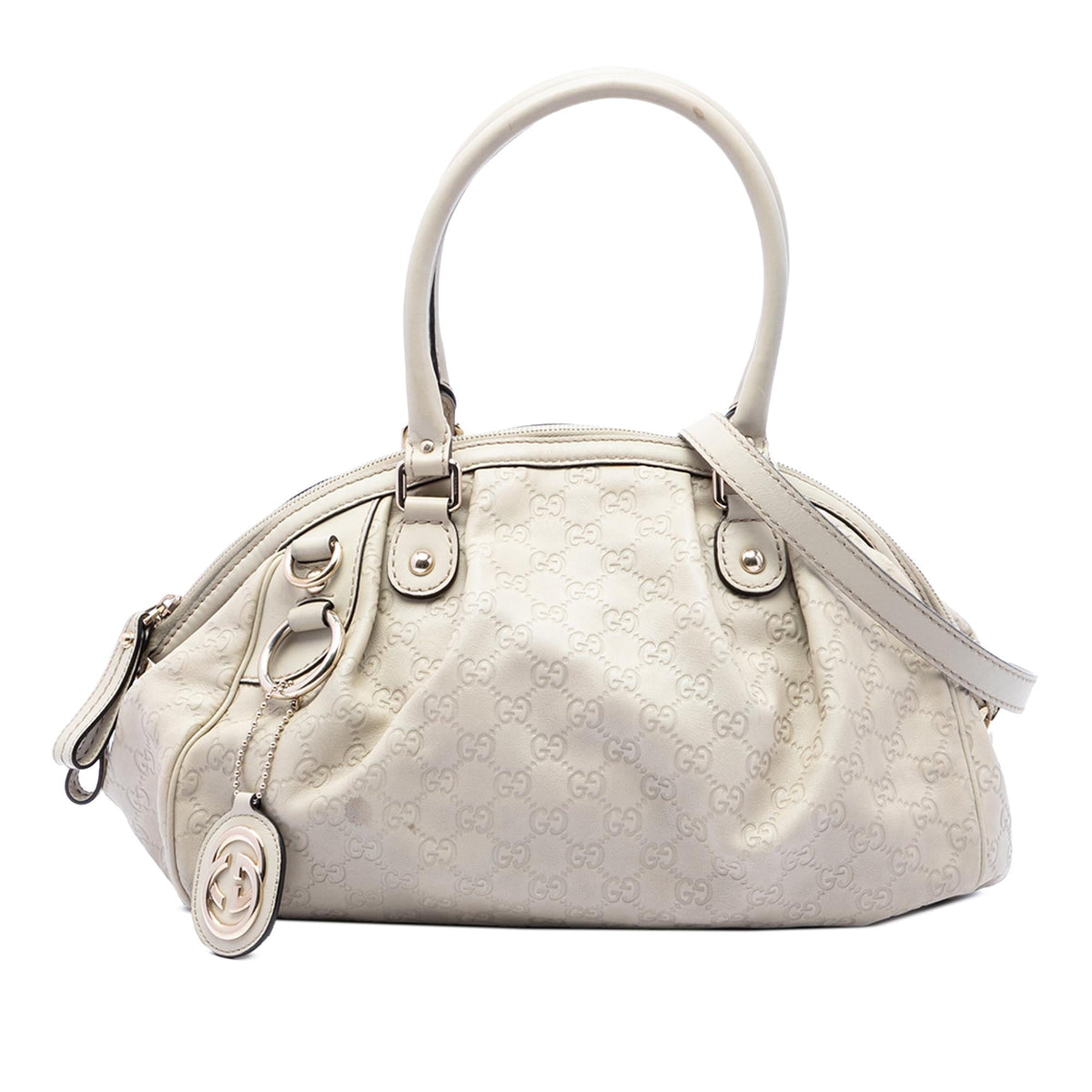 Gucci Guccissima Sukey Satchel - White