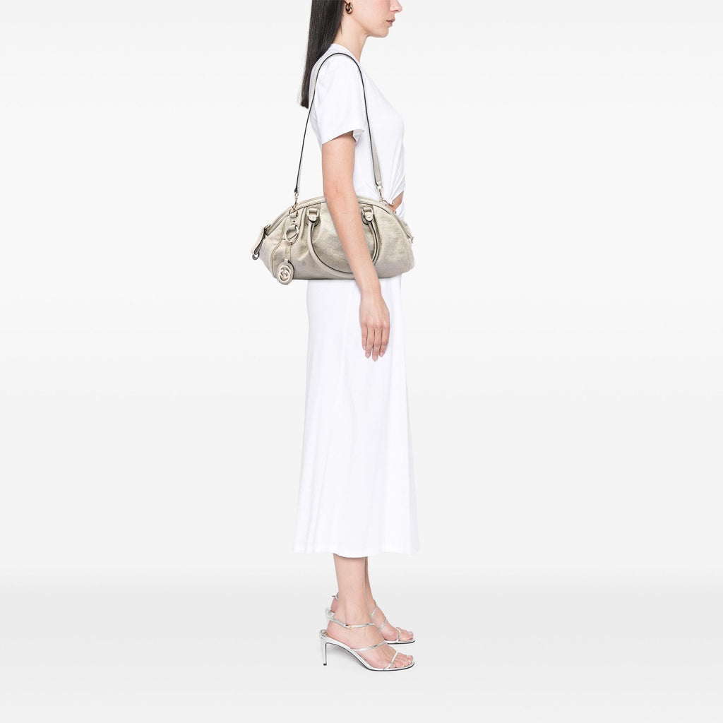 Gucci Guccissima Sukey Satchel - White