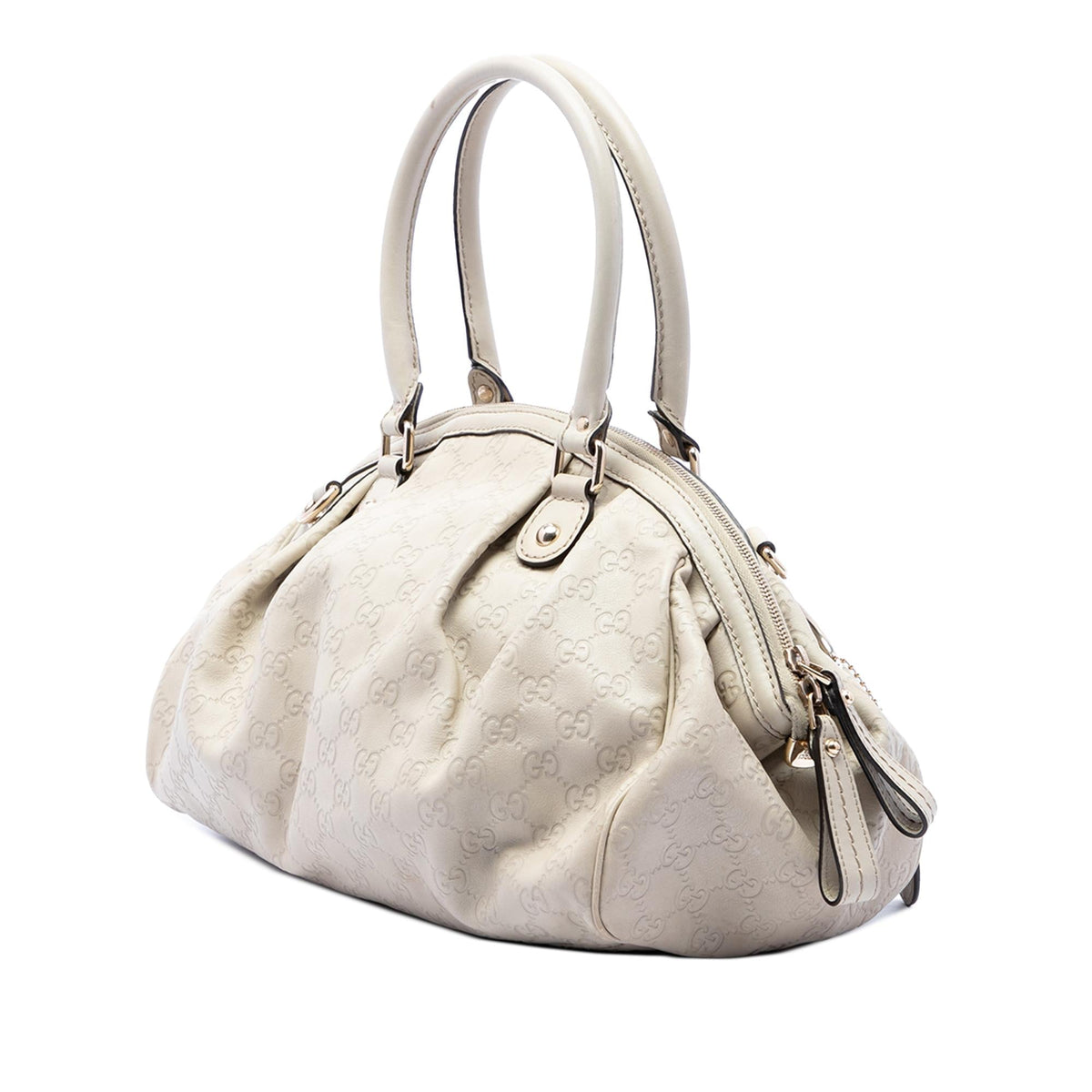 Gucci Guccissima Sukey Satchel - White