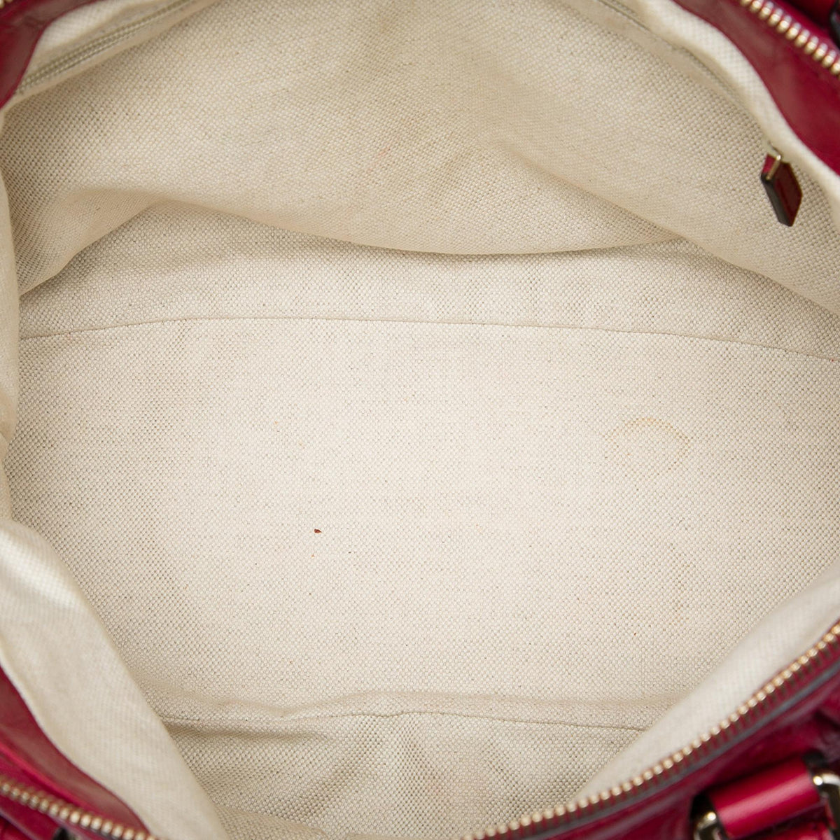 Gucci Guccissima Sukey Satchel - Red