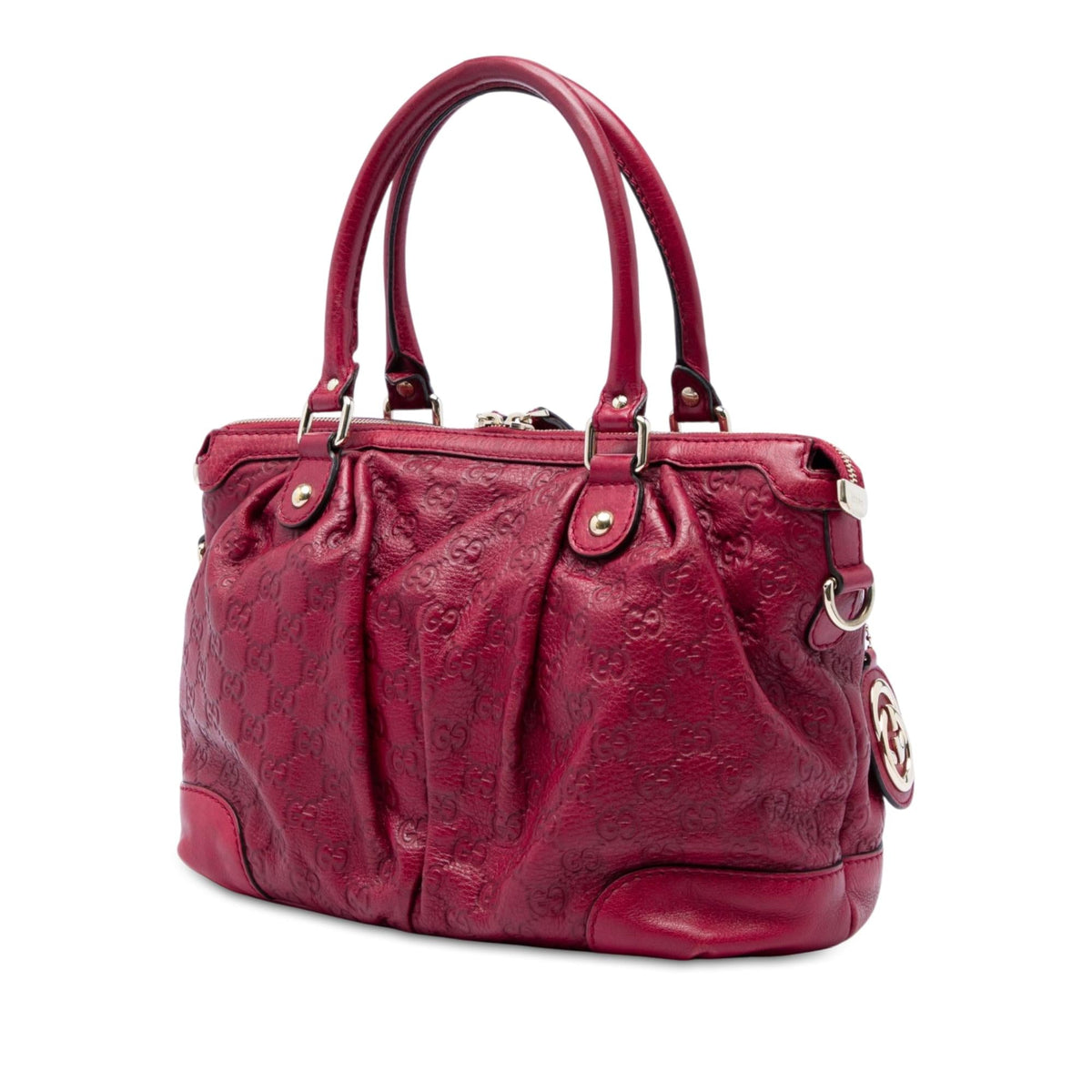 Gucci Guccissima Sukey Satchel - Red