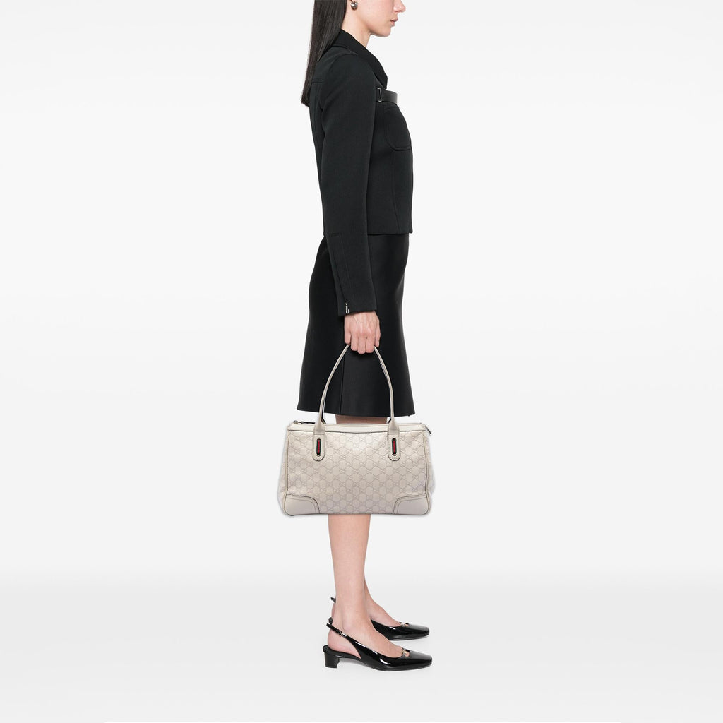 Gucci Guccissima Web Princy Tote Bag - Beige