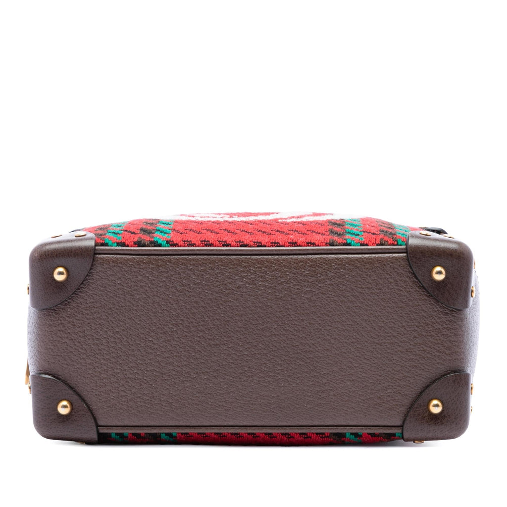 Gucci Houndstooth Canvas Soft Trunk Crossbody Bag - Red