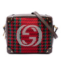 Gucci Houndstooth Canvas Soft Trunk Crossbody Bag - Red