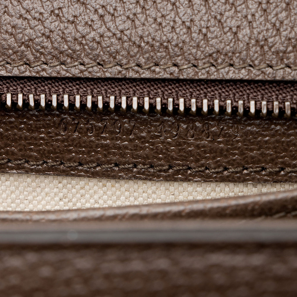 Gucci Jumbo GG Canvas Bamboo 1947 Small Top Handle Crossbody Bag - Brown